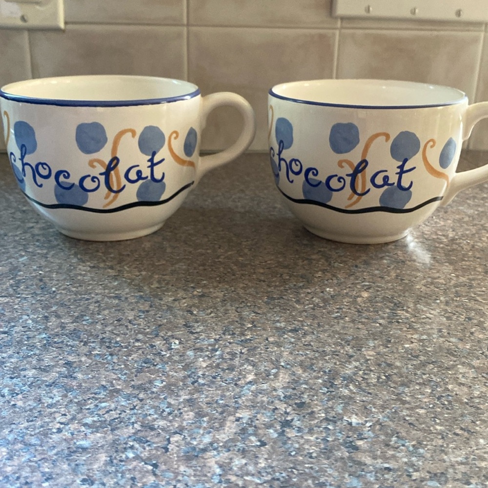 ☕️☕️☕️Williams Sonoma Chocolat/ Cafe French Style oversized mug/ bowl cup.
